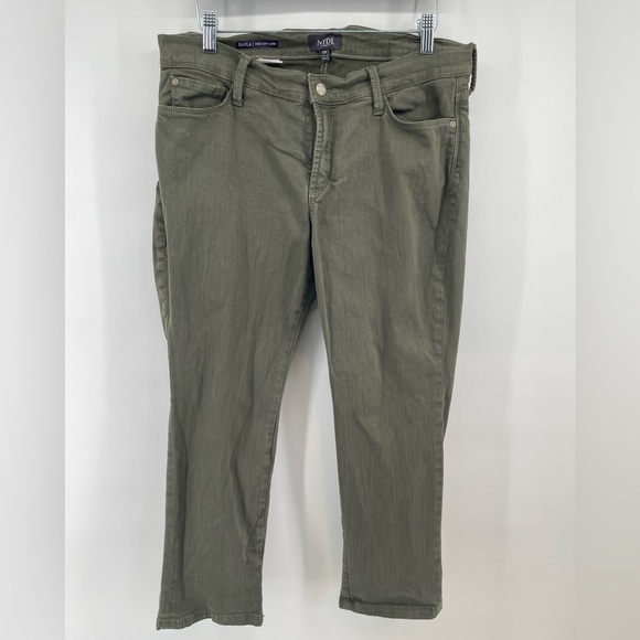 NYDJ Pants - NYDJ Dayla Wide Cuff Capri Lift Tuck Solid Olive 12P Summer Casual Designer